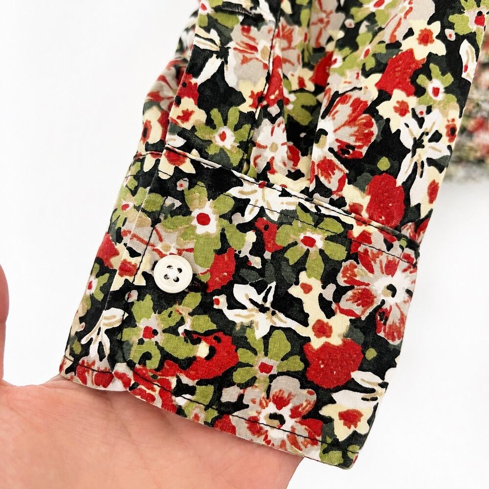 J.Crew Classic Secret Wash Springtime Floral Organic Cotton Stretch Shirt Men L - Picture 3 of 7